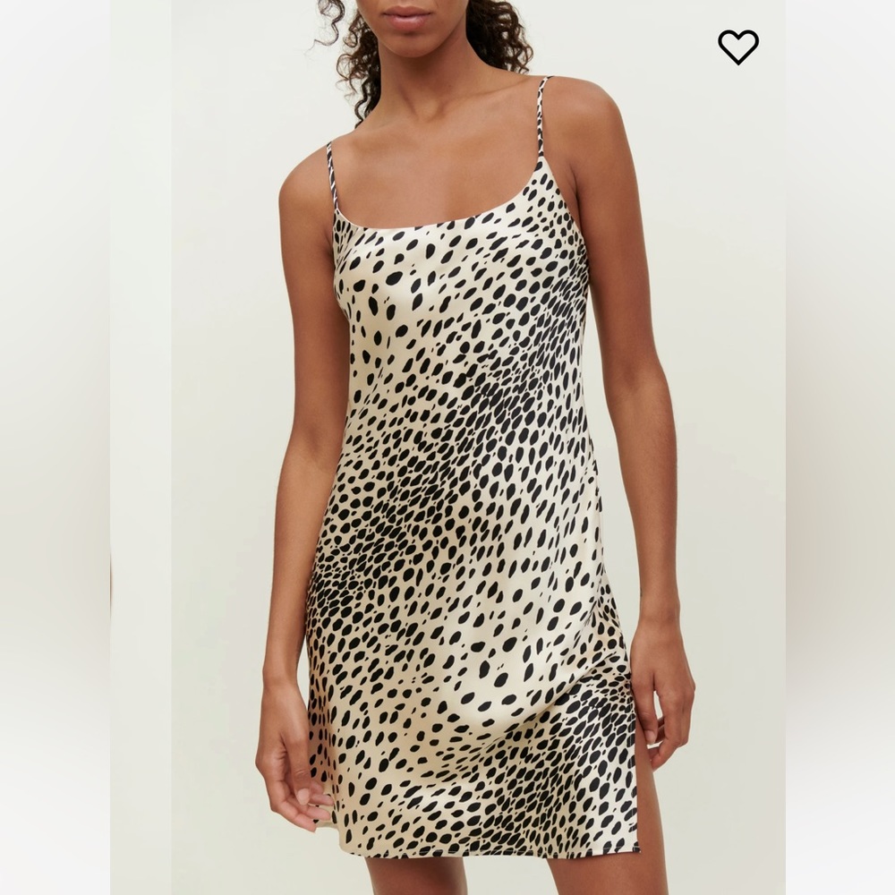 Reformation Rhea Silk Cheetah Dress